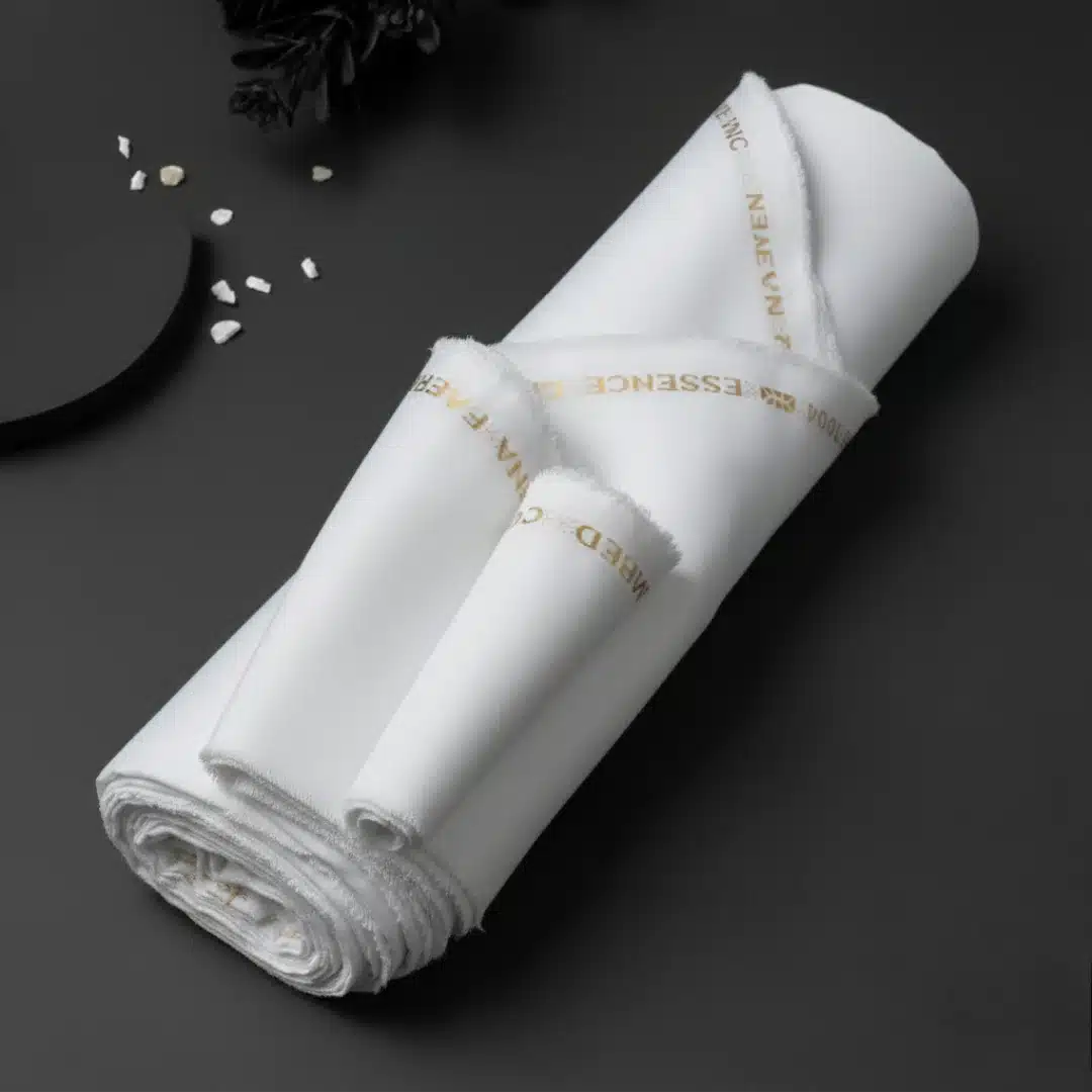 Premium White Unstitched Lattha Fabric for Men
